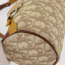 Christian Dior Trotter Canvas Romantic Hand Bag PVC Beige Silver Auth 153888-10