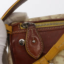 Christian Dior Trotter Canvas Romantic Hand Bag PVC Beige Silver Auth 153888-15