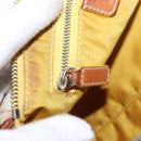 Christian Dior Trotter Canvas Romantic Hand Bag PVC Beige Silver Auth 153888-20