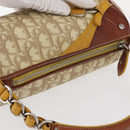 Christian Dior Trotter Canvas Romantic Hand Bag PVC Beige Silver Auth 153888-6