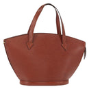 LOUIS VUITTON Epi Saint Jacques Hand Bag Brown M52263 LV Auth 153889-1