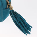 GUCCI Soho Shoulder Bag Suede Leather Blue Gold 308364 Auth 153895-14