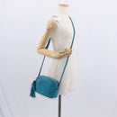 GUCCI Soho Shoulder Bag Suede Leather Blue Gold 308364 Auth 153895-21
