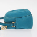 GUCCI Soho Shoulder Bag Suede Leather Blue Gold 308364 Auth 153895-5