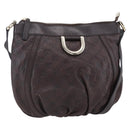 GUCCI GG Canvas Guccissima Abbey Bag Leather Bordeaux Gold 203257 Auth 153896-1