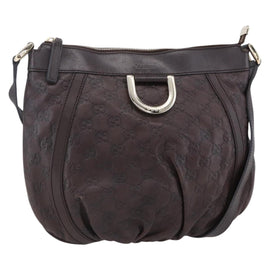 GUCCI GG Canvas Guccissima Abbey Bag Leather Bordeaux Gold 203257 Auth 153896