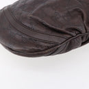 GUCCI GG Canvas Guccissima Abbey Bag Leather Bordeaux Gold 203257 Auth 153896-14