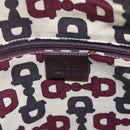 GUCCI GG Canvas Guccissima Abbey Bag Leather Bordeaux Gold 203257 Auth 153896-17