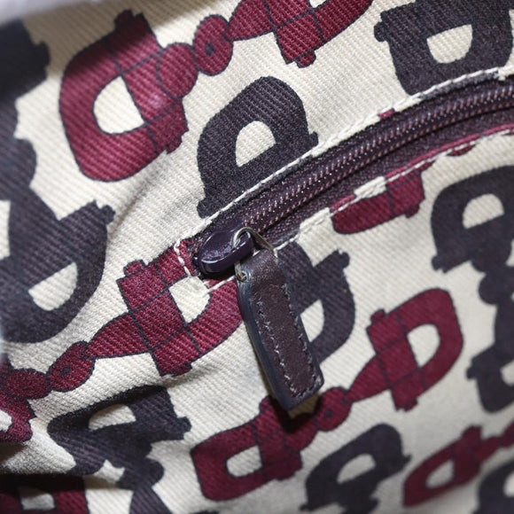 GUCCI GG Canvas Guccissima Abbey Bag Leather Bordeaux Gold 203257 Auth 153896