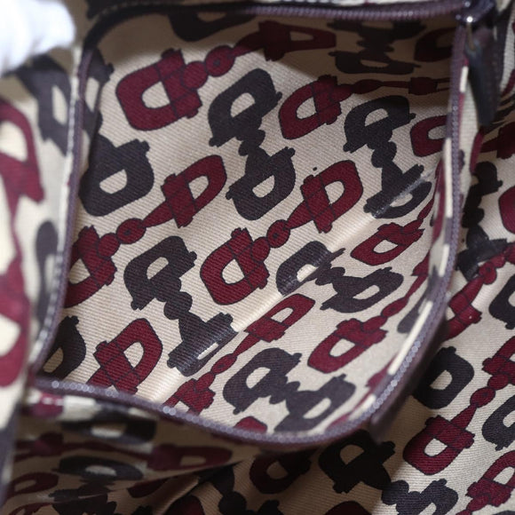 GUCCI GG Canvas Guccissima Abbey Bag Leather Bordeaux Gold 203257 Auth 153896