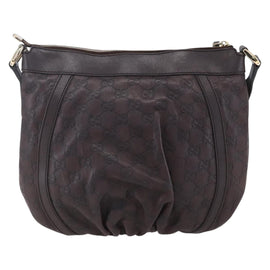 GUCCI GG Canvas Guccissima Abbey Bag Leather Bordeaux Gold 203257 Auth 153896 - 0