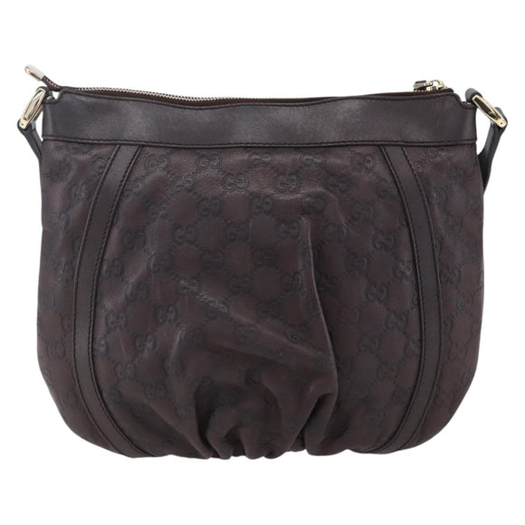 GUCCI GG Canvas Guccissima Abbey Bag Leather Bordeaux Gold 203257 Auth 153896