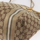 GUCCI GG Canvas Tote Bag Beige Gold 211971 Auth 153897-14