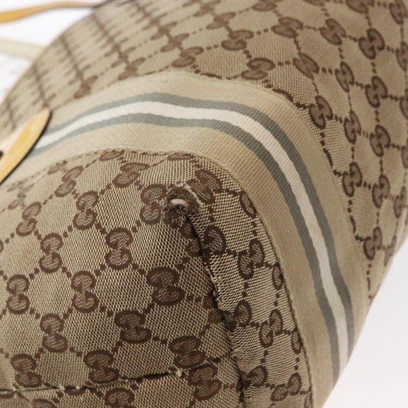 GUCCI GG Canvas Tote Bag Beige Gold 211971 Auth 153897