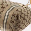 GUCCI GG Canvas Tote Bag Beige Gold 211971 Auth 153897-16