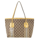 GUCCI GG Canvas Tote Bag Beige Gold 211971 Auth 153897-13