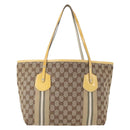 GUCCI GG Canvas Tote Bag Beige Gold 211971 Auth 153897-2