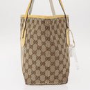 GUCCI GG Canvas Tote Bag Beige Gold 211971 Auth 153897-4