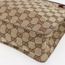GUCCI GG Canvas Shoulder Bag Beige Gold 120841 Auth 153898-10