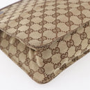 GUCCI GG Canvas Shoulder Bag Beige Gold 120841 Auth 153898-13