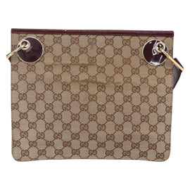 GUCCI GG Canvas Shoulder Bag Beige Gold 120841 Auth 153898 - 0