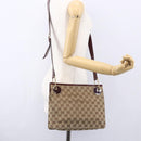 GUCCI GG Canvas Shoulder Bag Beige Gold 120841 Auth 153898-21