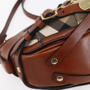 BURBERRY Nova Check Shoulder Bag Canvas Beige Gold Auth 153899-14