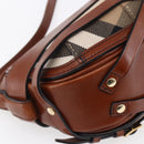 BURBERRY Nova Check Shoulder Bag Canvas Beige Gold Auth 153899-16