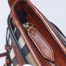 BURBERRY Nova Check Shoulder Bag Canvas Beige Gold Auth 153899-10