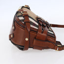 BURBERRY Nova Check Shoulder Bag Canvas Beige Gold Auth 153899-4