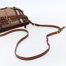 BURBERRY Nova Check Shoulder Bag Canvas Beige Gold Auth 153899-7