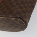 CELINE Macadam Canvas Hand Bag PVC Leather Brown Gold Auth 153900-15