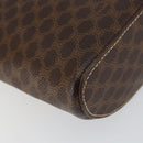 CELINE Macadam Canvas Hand Bag PVC Leather Brown Gold Auth 153900-16