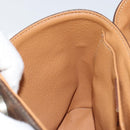 CELINE Macadam Canvas Hand Bag PVC Leather Brown Gold Auth 153900-20