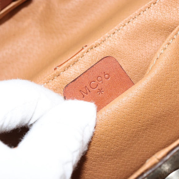 CELINE Macadam Canvas Hand Bag PVC Leather Brown Gold Auth 153900