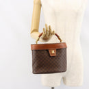 CELINE Macadam Canvas Hand Bag PVC Leather Brown Gold Auth 153900-22