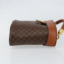 CELINE Macadam Canvas Hand Bag PVC Leather Brown Gold Auth 153900-3