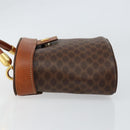 CELINE Macadam Canvas Hand Bag PVC Leather Brown Gold Auth 153900-4