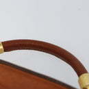 CELINE Macadam Canvas Hand Bag PVC Leather Brown Gold Auth 153900-8