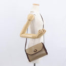 CELINE Macadam Canvas Shoulder Bag PVC Beige Gold Auth 153901-23