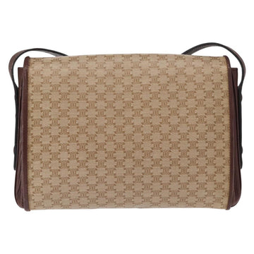 CELINE Macadam Canvas Shoulder Bag PVC Beige Gold Auth 153901 - 0