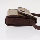 CELINE Macadam Canvas Shoulder Bag PVC Beige Gold Auth 153901-3