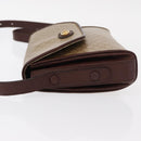 CELINE Macadam Canvas Shoulder Bag PVC Beige Gold Auth 153901-4