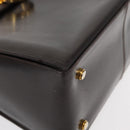 Salvatore Ferragamo Gancini Hand Bag Leather Black Gold Auth 153902-10