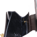 Salvatore Ferragamo Gancini Hand Bag Leather Black Gold Auth 153902-19