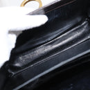 Salvatore Ferragamo Gancini Hand Bag Leather Black Gold Auth 153902-20