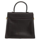 Salvatore Ferragamo Gancini Hand Bag Leather Black Gold Auth 153902-3