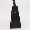 Salvatore Ferragamo Gancini Hand Bag Leather Black Gold Auth 153902-4