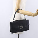 Salvatore Ferragamo Gancini Shoulder Bag Leather Black Silver Auth 153903-21