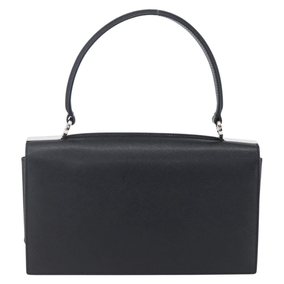 Salvatore Ferragamo Gancini Shoulder Bag Leather Black Silver Auth 153903